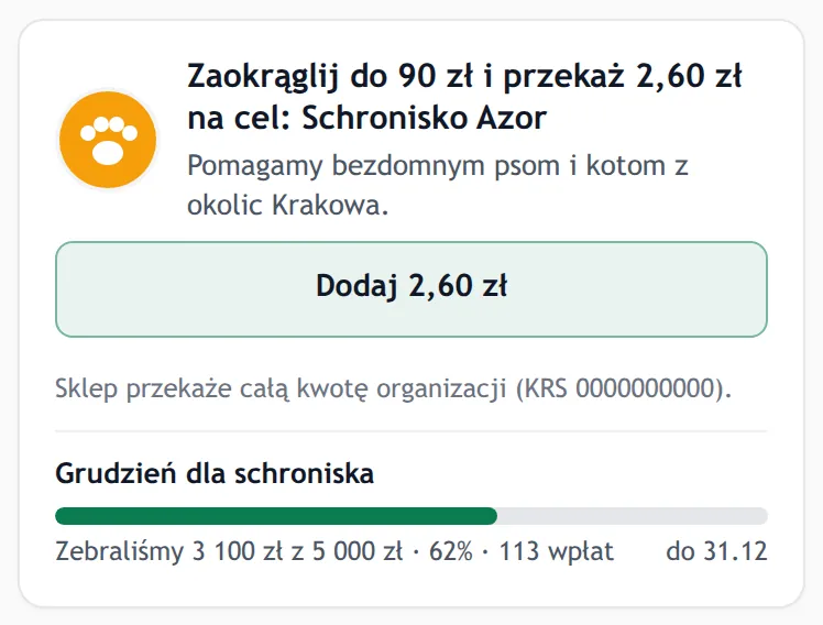 Karta celu na ekranie telefonu 390 pikseli